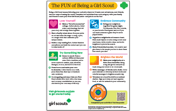The Fun of Being a Girl Scout Activity Sheet